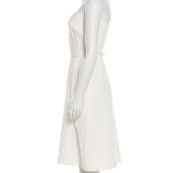 Piazza Sempione Italy Seersucker lined strapless cocktail dress - Picture 2 of 12